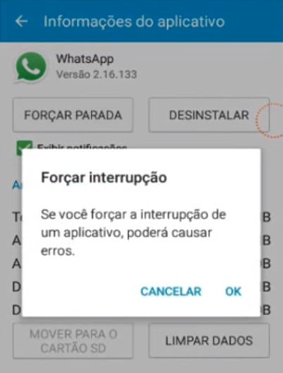erro de data e hora do WhatsApp